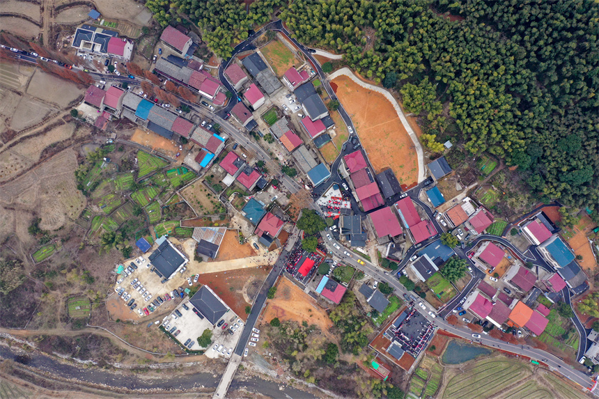 山貨節上人聲鼎沸，一派喜慶祥和景象。周亮攝