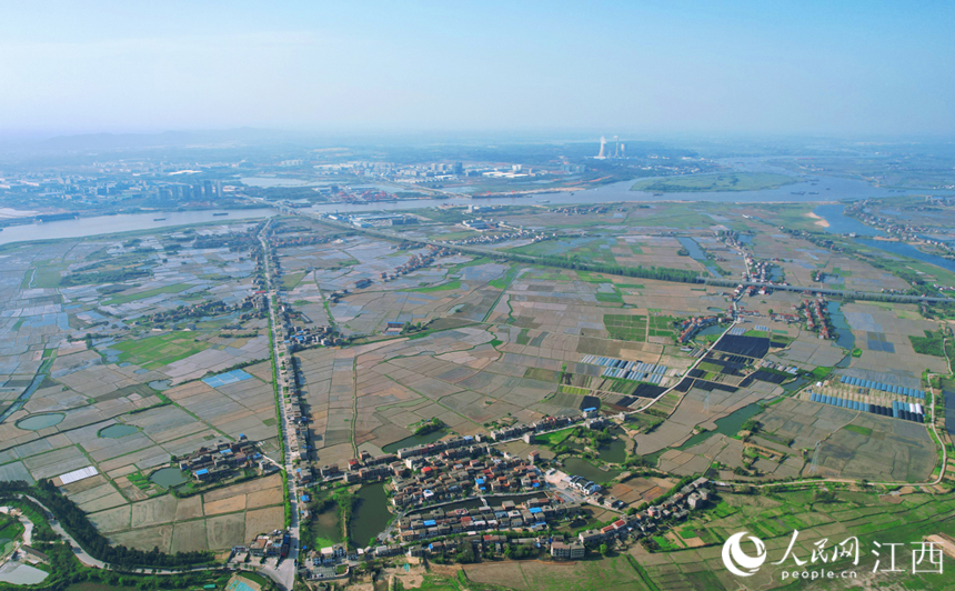 阡陌縱橫、黃綠相間，猶如一個巨大的調色盤，在陽光的映襯下，色彩斑斕。人民網 毛思遠攝