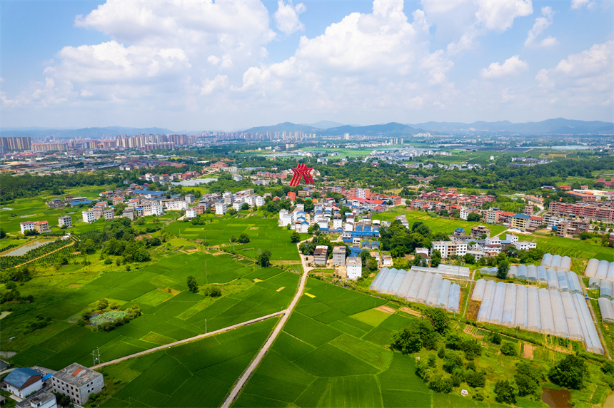 航拍葉坪鎮山歧村美麗鄉村景色。楊鑫攝