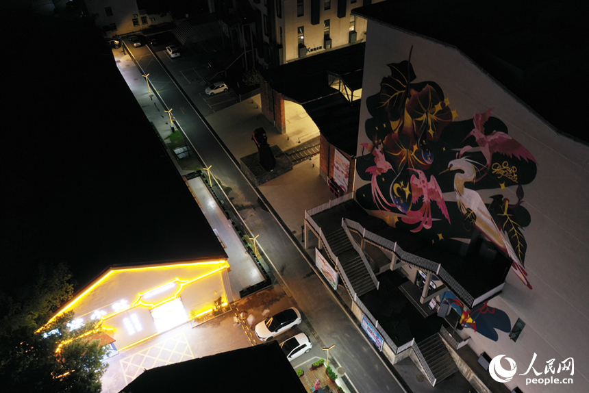 夜幕下的東湖意庫。人民網記者 時雨攝