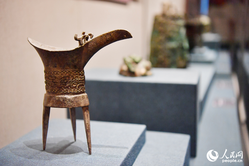 銅嶺銅礦遺址博物館內展出的與銅相關的展品。人民網記者 時雨攝