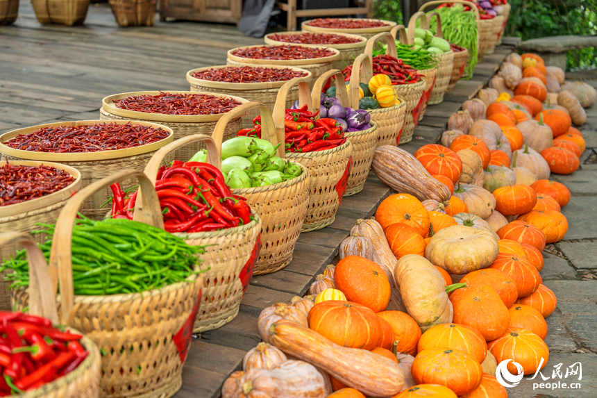 農產品展示成為“曬秋”文化季的特色亮點。人民網 朱海鵬攝